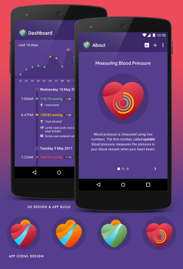 Blood Android app designs.