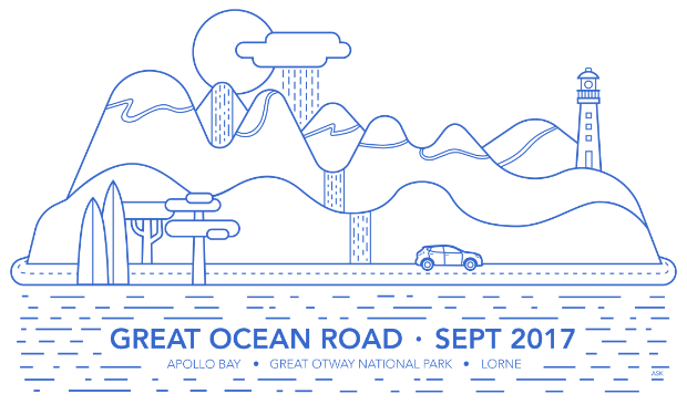 Great Ocean Road Illustration.
