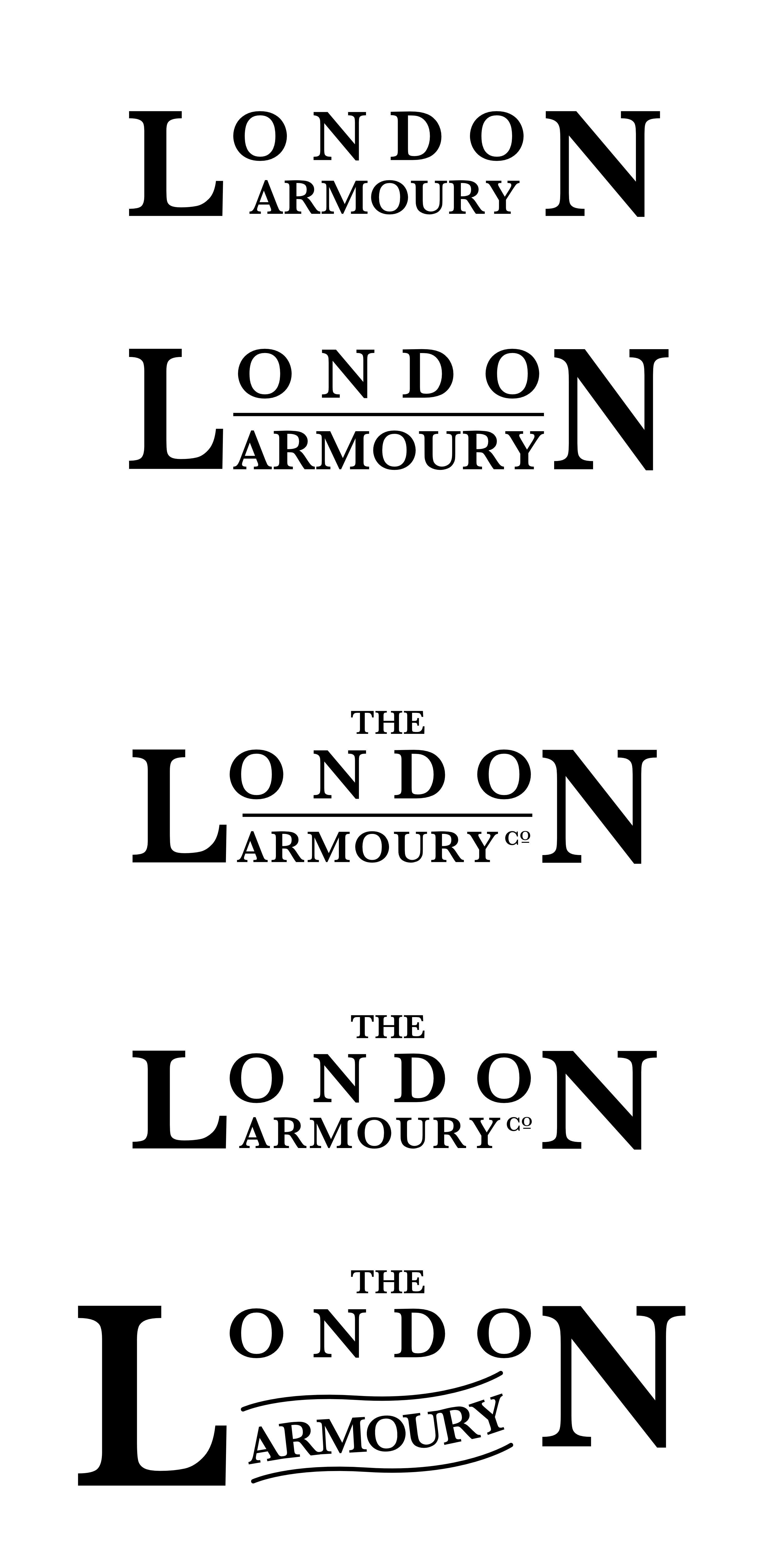 London Armoury Company logo concepts.