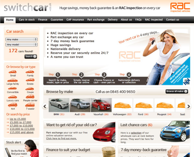 SwitchCar website design and development.