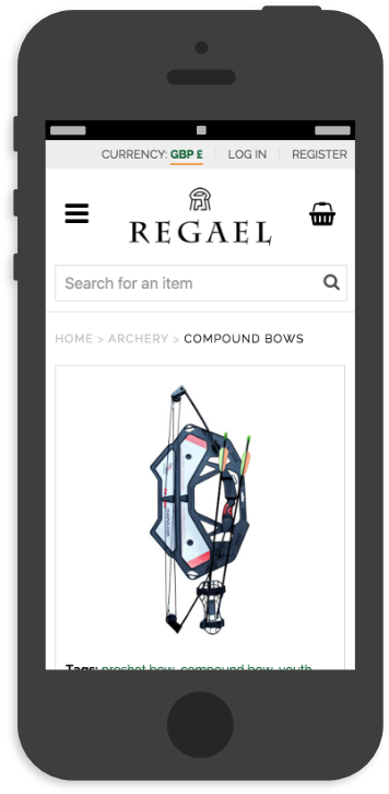 The new Regael responsive product page